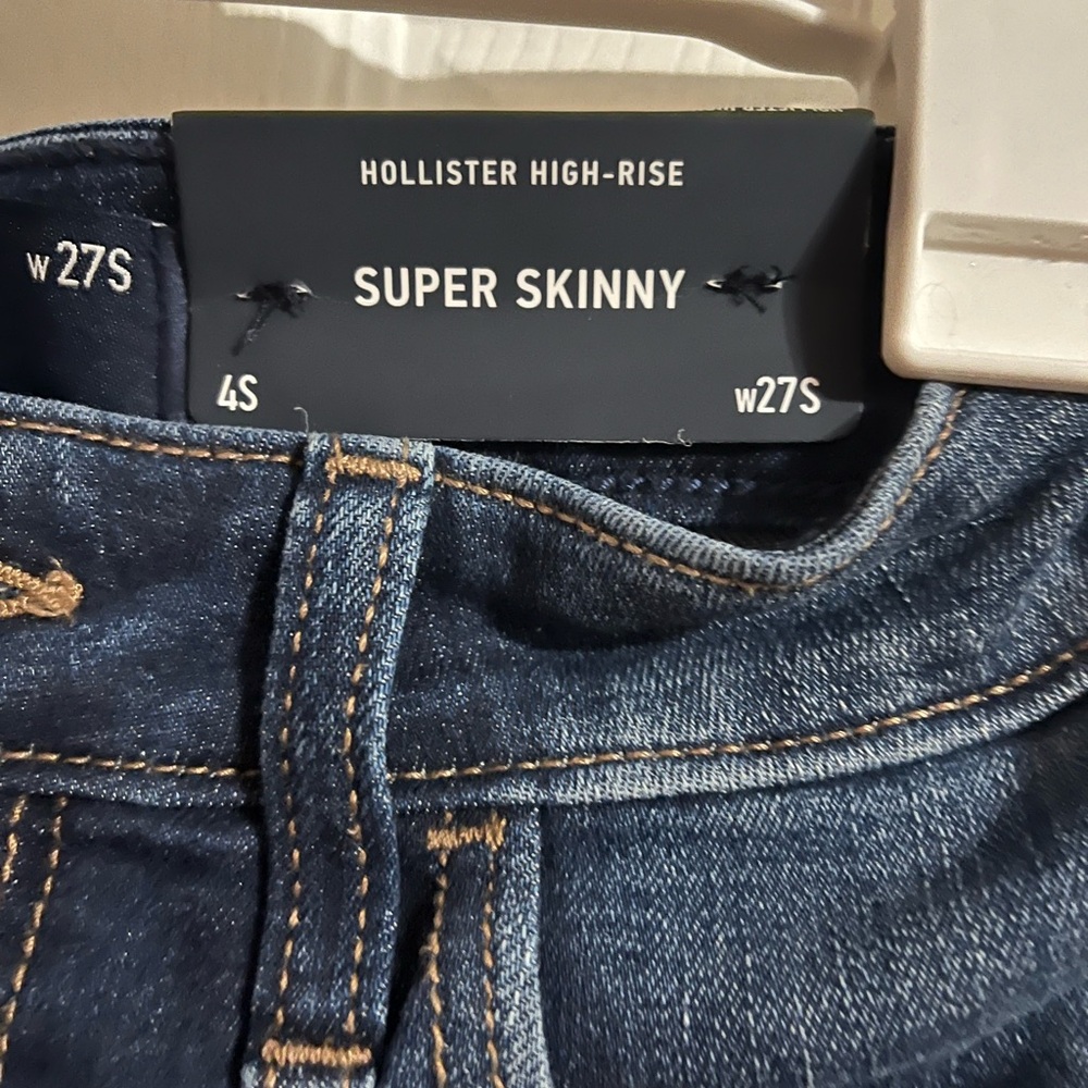 Hollister Women's Super Skinny High-Rise Jeans - Dark Blue
